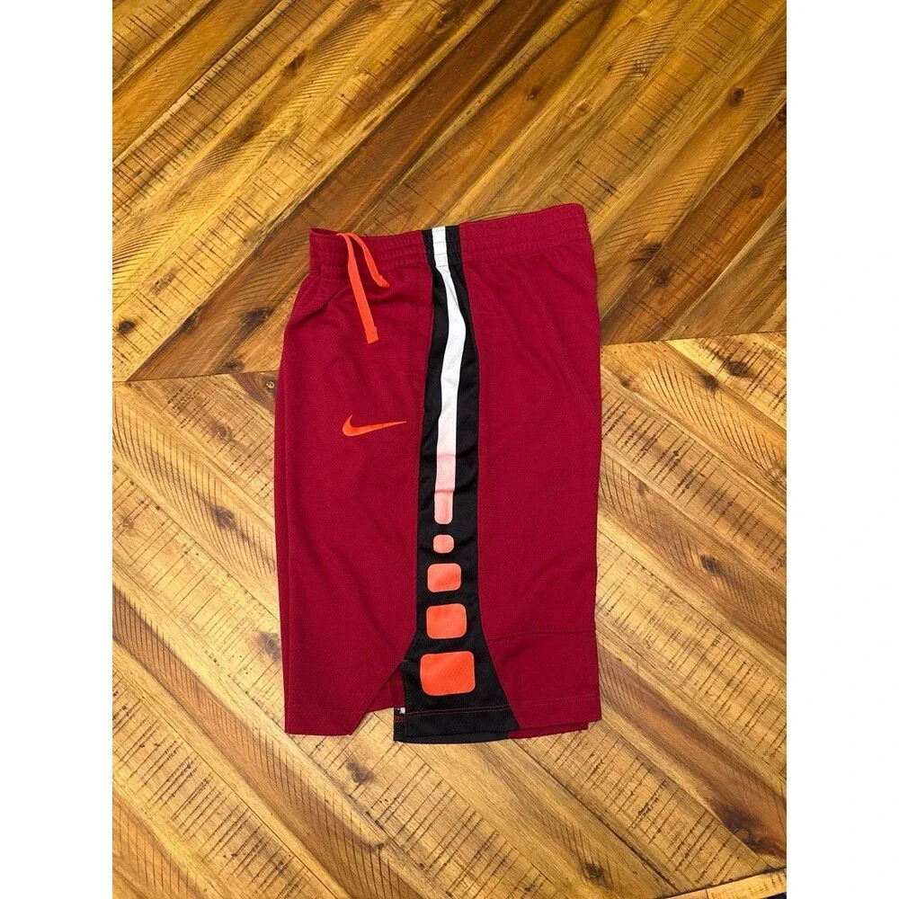 Nike Dri-FIT Elite Basketball Shorts Boys Youth XL Maroon Red Stripe